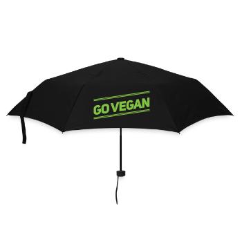 Go Vegan - Umbrella (small) - black - Front
