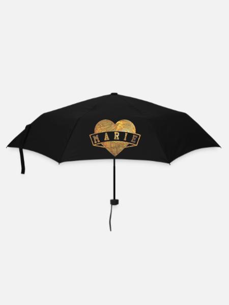 Marie Herzen Gold - Regenschirm (klein) - Schwarz