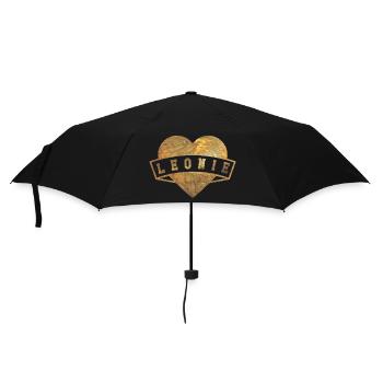 Leonie Herzen Gold - Regenschirm (klein) - Schwarz - Vorne