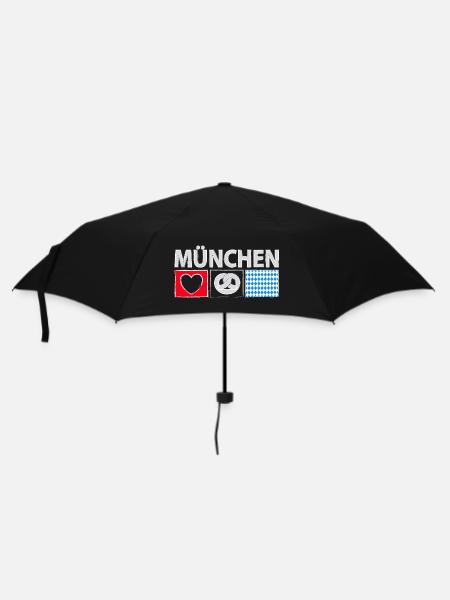 München mit Herz - Regenschirm (klein) - Schwarz