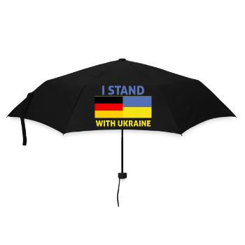 ich stehe zur ukraine -drapeau deutschland - Regenschirm (klein) - Schwarz - Vorne