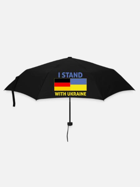 ich stehe zur ukraine -drapeau deutschland - Regenschirm (klein) - Schwarz