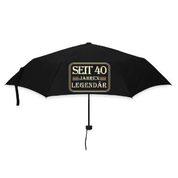 Geburtstag 1982 Geschenk - Seit 40 Jahren Legendär - Regenschirm (klein) - Schwarz - Vorne