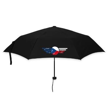 Ich liebe Tschechien, Eleganz Stil Design T-Shirt - Regenschirm (klein) - Schwarz - Vorne