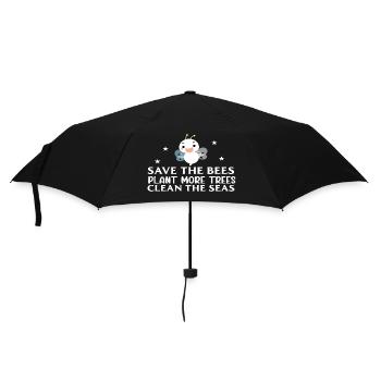 Save the Bees Plant more Trees Clean the Seas - Umbrella (small) - black - Front