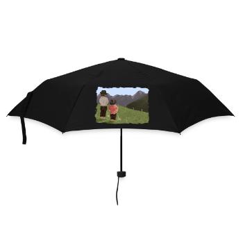 Biesler mit Aussicht - Regenschirm (klein) - Schwarz - Vorne