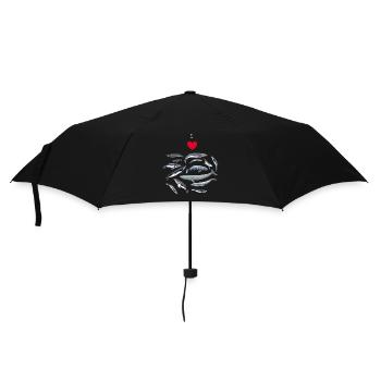 Love the whales - I love whales - Baleines - Umbrella (small) - black - Front