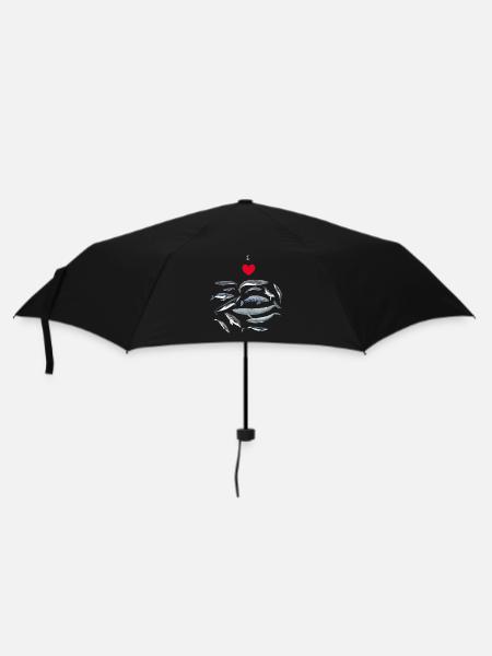 Wale lieben - Ich liebe Wale - Baleines - Regenschirm (klein) - Schwarz
