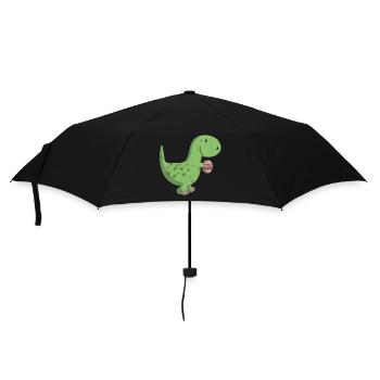 Dino und das bunte Ei - Regenschirm (klein) - Schwarz - Vorne