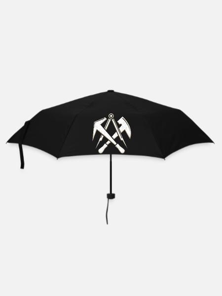 Dachdecker Zunftsymbol Im Coolen 3D Grunge Look - Regenschirm (klein) - Schwarz