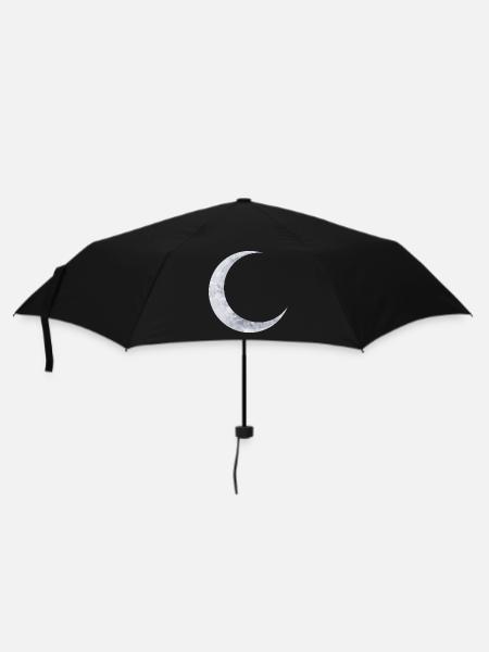 zart schimmernder Silberfarbener Mond - Regenschirm (klein) - Schwarz