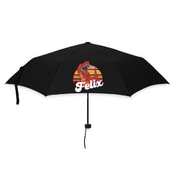 FELIX - Beau prénom de garçon avec T-REX Dino - Parapluie standard - noir - Devant