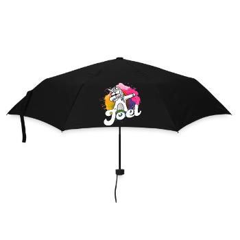 JOEL - Beau nom de garçon avec licorne cool - Parapluie standard - noir - Devant
