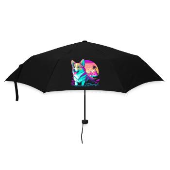 Corgi Beach Day - Umbrella (small) - black - Front