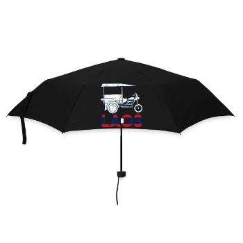 Laos Laote Laoten Stolz Flagge Kreis I Geschenk - Regenschirm (klein) - Schwarz - Vorne