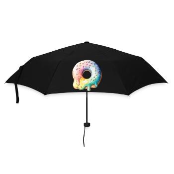 Donut Verkleidung Karneval Halloween Donuts Süsses - Regenschirm (klein) - Schwarz - Vorne