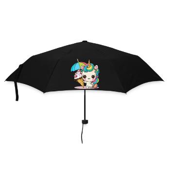 Sweet Dreams: A Unicorn - Umbrella (small) - black - Front