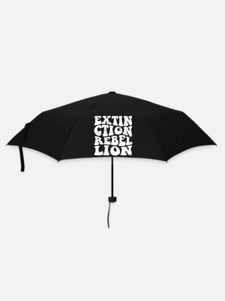 Extinction Rebellion Retro weiss - Regenschirm (klein) - Schwarz