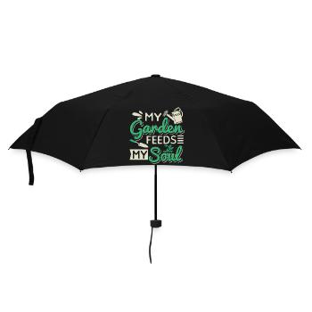 Mein Garten nährt meine Seele - Regenschirm (klein) - Schwarz - Vorne