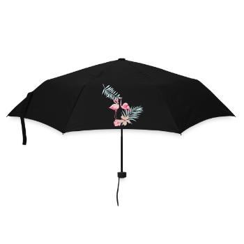 flamingos - Umbrella (small) - black - Front