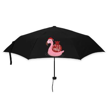 Flamingo Design Lustige Weihnachtspullover - Regenschirm (klein) - Schwarz - Vorne