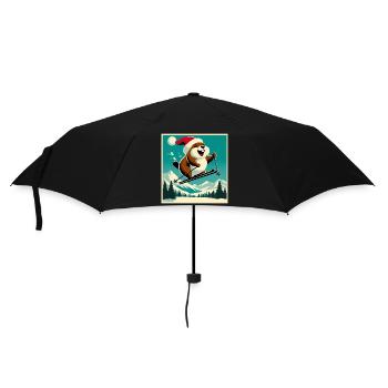 Marmotte Ski Affiche Vintage - Parapluie standard - noir - Devant