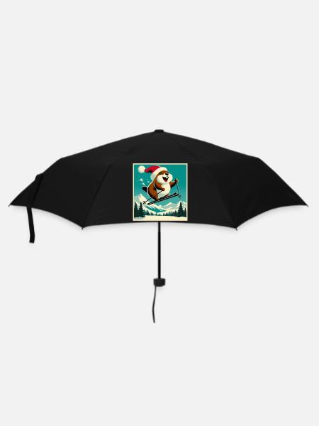 Marmotte Ski Affiche Vintage - Parapluie standard - noir
