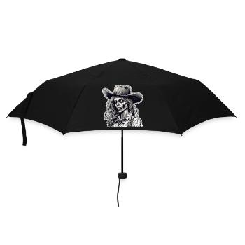 Cow Girl / Wilde Westen / Wüste / Lasso / Rodeo - Regenschirm (klein) - Schwarz - Vorne