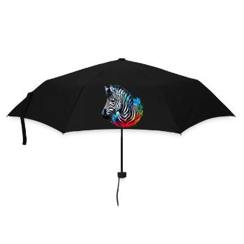 Zebra - Regenschirm (klein) - Schwarz - Vorne