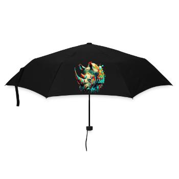Nashorn - Regenschirm (klein) - Schwarz - Vorne