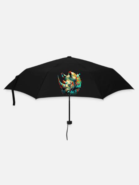 Nashorn - Regenschirm (klein) - Schwarz