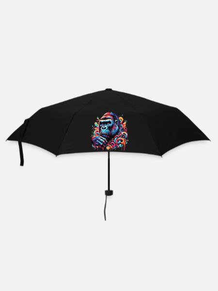 Gorilla - Regenschirm (klein) - Schwarz