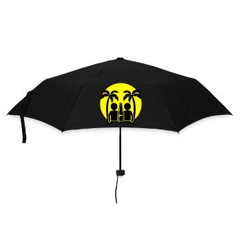 Boire à la fête sur la plage de l’île - Parapluie standard - noir - Devant