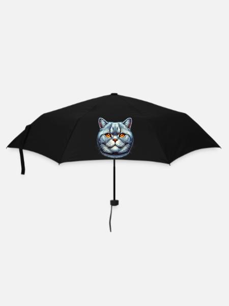 Britisch Kurzhaar Katze - Regenschirm (klein) - Schwarz