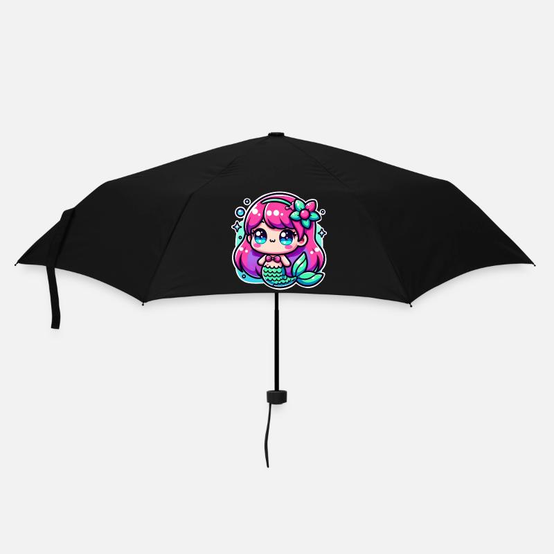 Meerjungfrau - Regenschirm (klein) - Schwarz