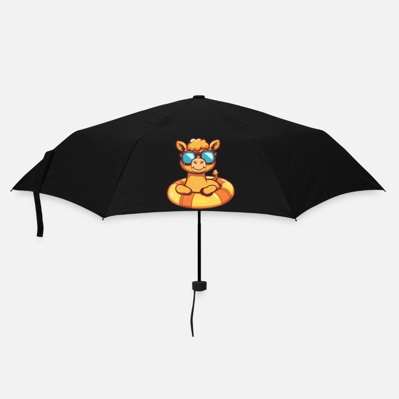 Kamel Sommer Comic - Regenschirm (klein) - Schwarz