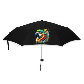 Papagei - Regenschirm (klein) - Schwarz - Vorne