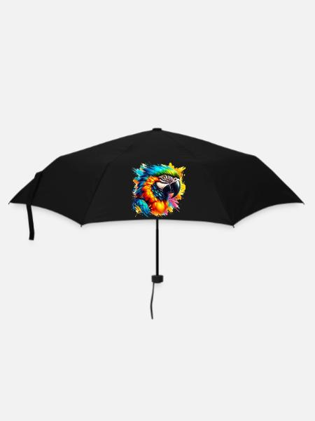 Papagei - Regenschirm (klein) - Schwarz