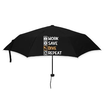 Work, Save, Dive, Repeat – Dive Life - Umbrella (small) - black - Front