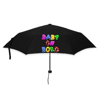 Baby on Bord Eltern Kind Geschenk - Regenschirm (klein) - Schwarz - Vorne