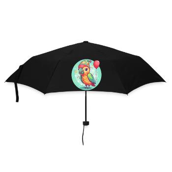 Bande dessinée d’anniversaire de perroquet - Parapluie standard - noir - Devant