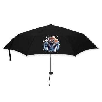 Tiger Muscles Bodybuilding Bête - Parapluie standard - noir - Devant