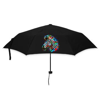 Zebra - Regenschirm (klein) - Schwarz - Vorne
