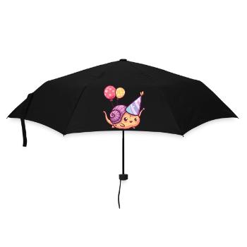 Schnecke Geburtstag Baby - Regenschirm (klein) - Schwarz - Vorne