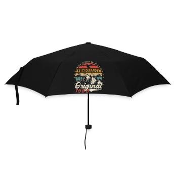 Geschenk zum 67. Geburtstag, geboren im Februar 1958 - Regenschirm (klein) - Schwarz - Vorne
