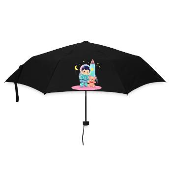 Astronaut with teddy bear - Umbrella (small) - black - Front