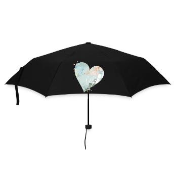 Soft heart motif in pastel shades with love - Umbrella (small) - black - Front
