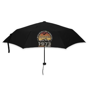 Né en Septembre 1973 - Anniversaire Septembre 1973 - Parapluie standard - noir - Devant