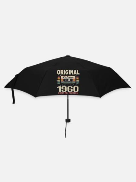 Né en Octobre 1960 | Cadeau Vintage Octobre 1960 - Parapluie standard - noir