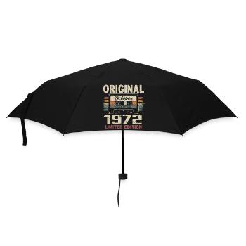 Né en Octobre 1972 | Cadeau Vintage Octobre 1972 - Parapluie standard - noir - Devant